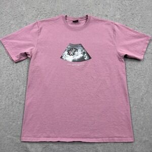 Stussy Shirt Men's Large Pink Ultrasound Born in 1980 Tee Skater Surfer Crew